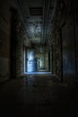 Old hallway in an abandoned decaying building in europe