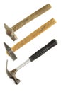 Old hammers on white background. Royalty Free Stock Photo