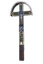 Old hand carved and painted wooden cross Royalty Free Stock Photo