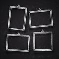 Old hand drawn chalk photo frames, white vintage image borders with shadows isolated on blackboard vector set