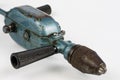 An old hand drill for drilling holes in wood and metal. Carpentry tools for the workshop. Royalty Free Stock Photo