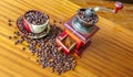 Old hand-held coffee grinder Royalty Free Stock Photo