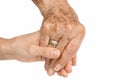 Old hand holding young hand Royalty Free Stock Photo