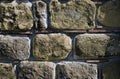 Old handcrafted stone wall. Close-up view of original brickwork. Typical architecture of Rome empire