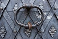 Old handle on the door of the castle Royalty Free Stock Photo