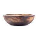 Old handmade carved wooden bowl isolated on white background Royalty Free Stock Photo