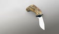 Old handmade hunting knife with deer horn handle Royalty Free Stock Photo