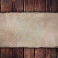 Old handmade paper sheet on wooden background Royalty Free Stock Photo