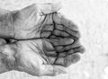 Old hands beg Royalty Free Stock Photo