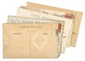 Old handwritten postcards letter Used paper background Royalty Free Stock Photo