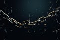 Old Hanging Chains Texture Background, Broken Chain Links Mockup, Thick Metal Chain Royalty Free Stock Photo