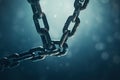 Old Hanging Chains Texture Background, Broken Chain Links Mockup, Thick Metal Chain Royalty Free Stock Photo