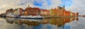 Old Gdansk Harbor With Ships Mooring