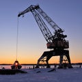 The old harbor crane in SÃÂ¶dra hamn in LuleÃÂ¥