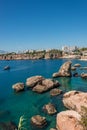 Old harbor and downtown called Marina in Antalya, Turkey Royalty Free Stock Photo