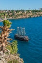 Old harbor and downtown called Marina in Antalya, Turkey Royalty Free Stock Photo