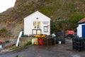 Old harbor office in the old village of Staithes, North Yorkshire