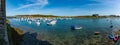 The old harbor and port of La Conquet on the Brittany coast in France