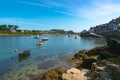 The old harbor and port of La Conquet on the Brittany coast in France