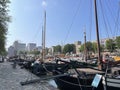 Old harbor and skyline of Rotterdam Royalty Free Stock Photo