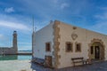 Old harbour built by the Venetians in the 13th century, Rethymno, Crete, Greece Royalty Free Stock Photo