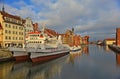 Old harbour canal in Gdansk. Royalty Free Stock Photo