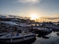 Old Harbour of Chania at the sunset, Crete Island, Greece Royalty Free Stock Photo
