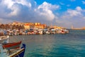 Old harbour in the morning, Chania, Crete, Greece Royalty Free Stock Photo