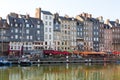 Old harbour at sunset, Honfleur, Normandy, France, Europe Royalty Free Stock Photo
