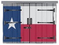 Old Hardwood Barn Door With Texas Flag Royalty Free Stock Photo