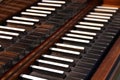 Old harpsichord keys Royalty Free Stock Photo