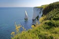 Old Harry Rocks, white cliffs located at Handfast point near Swanage Royalty Free Stock Photo