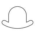 Old hat vintage bowler gentleman headwear male elegant fedora homburg-hat stingy brim top-hat contour outline line icon black