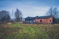 Old haunted house on the empty field Royalty Free Stock Photo