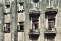 Old Havana art deco building style with balconies and windows Royalty Free Stock Photo