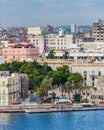 OLD HAVANA, CUBA - OCTOBER 27- Downtown waterfront area of historic Old Havana in Cuba on Oct 27, 2015