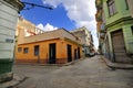 Old Havana street with colorful buildings
