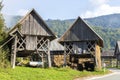 Old hay dryer called Kozolec in Slovenia