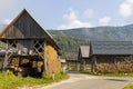 Old hay dryer called Kozolec in Slovenia