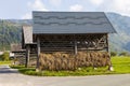 Old hay dryer called Kozolec in Slovenia