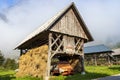 Old hay dryer called Kozolec in Slovenia