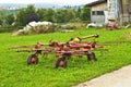 Old hay turning machine Royalty Free Stock Photo