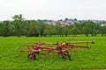 Old hay turning machine Royalty Free Stock Photo