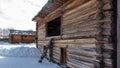 The old hayloft was built of unpainted logs