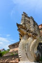 Head of dragon monster secure the entrance of temple, Thailand