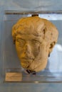 Old head sculpture in the Roman theater museum Royalty Free Stock Photo