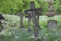 Old headstones in the historic Brompton Cemetery Royalty Free Stock Photo