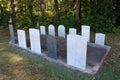 Old headstones in section of civil and revolutionary war cemetery on side street in rural Maine, 2019 Royalty Free Stock Photo