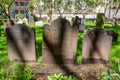 Old Headstones in Trinity Church Cemetery in Manhattan Royalty Free Stock Photo