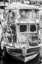 Old heavy used fishing boat close up Royalty Free Stock Photo